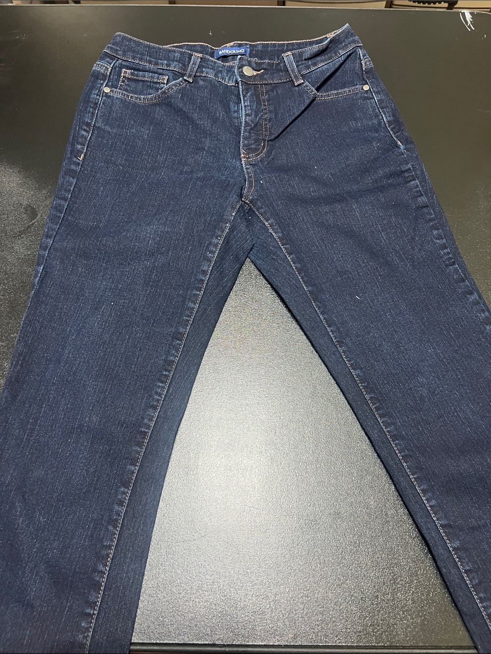Bandolino Women's Straight Leg Jeans in Dark Blue Denim